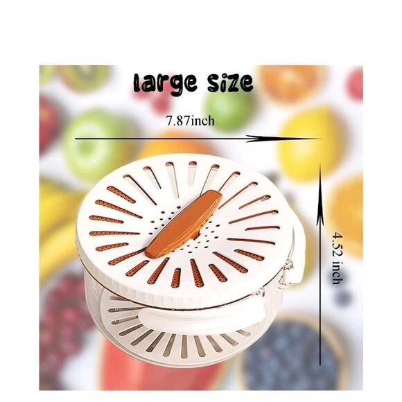 Large Multifunctional Fruit Washing Bowl with Lid Fruit Strainer Container Drain - Picture 2 of 9